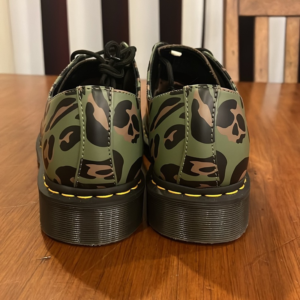 Dr. Martens 1461 Khaki Green Distorted Leopard Smooth Shoes Mens 10 / Women’s 11 - Picture 8 of 12
